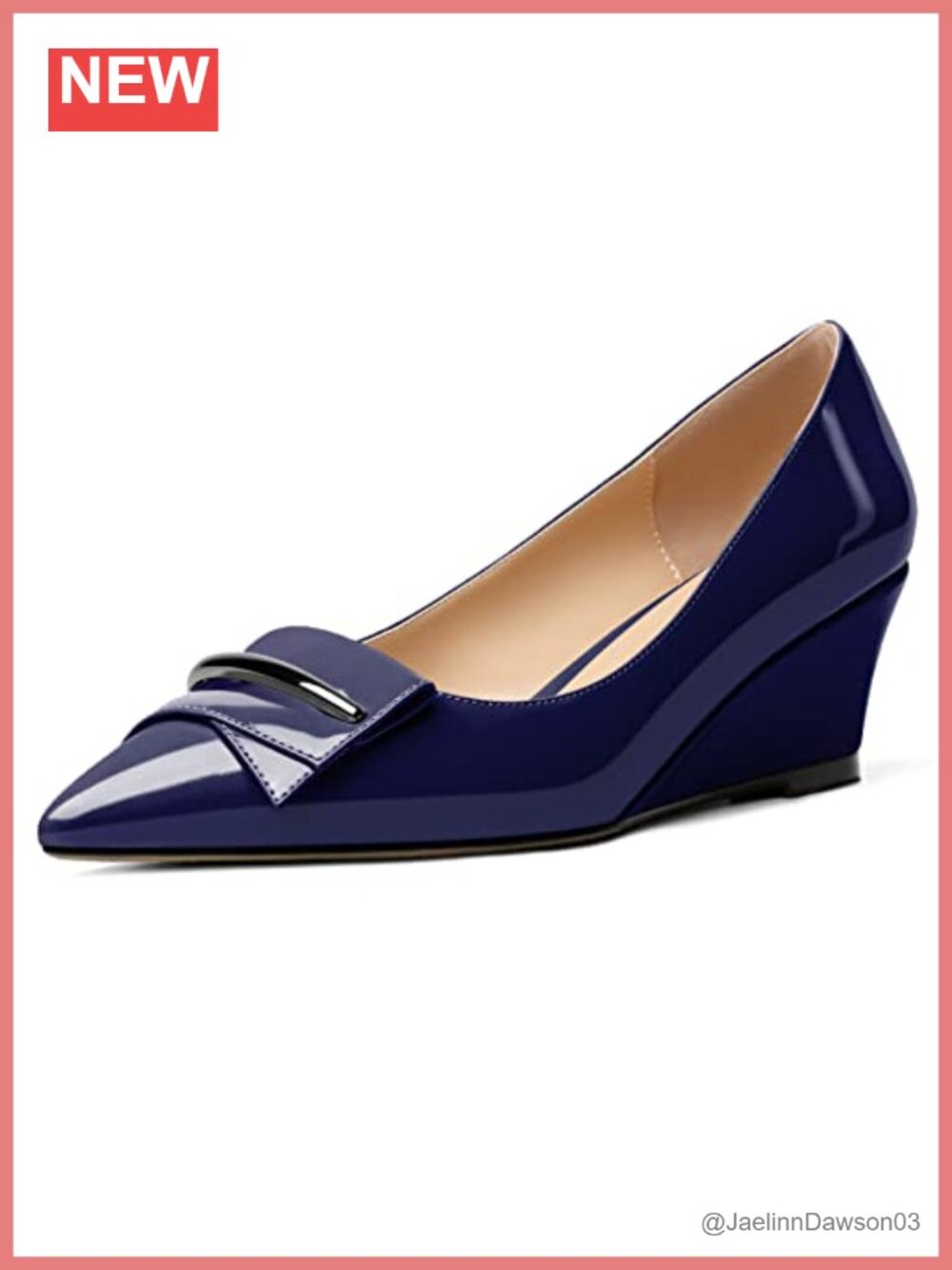 Women Pointed Toe Slip On Wedge Pumps Bow Low Heel 2 inch Microfiber Dress